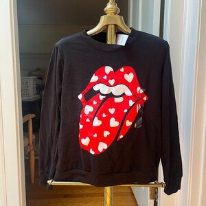 Rolling Stones Long Sleeve Hot Lips Logo with hearts Sweatshirt